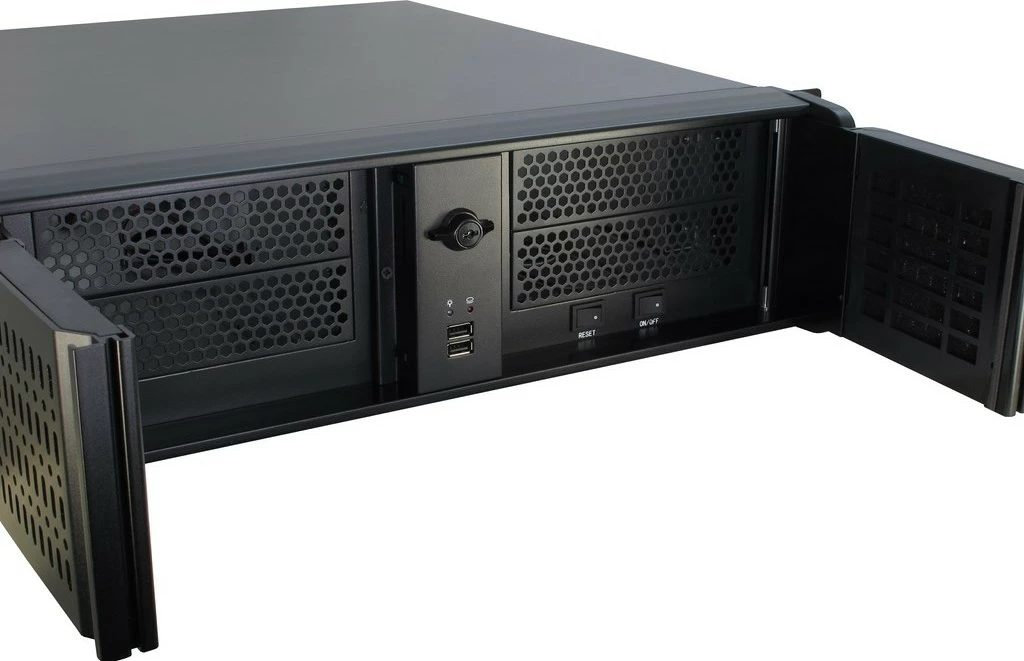 Kasë Inter-Tech IPC 3U-3098S, 19 inç, industriale, e zezë