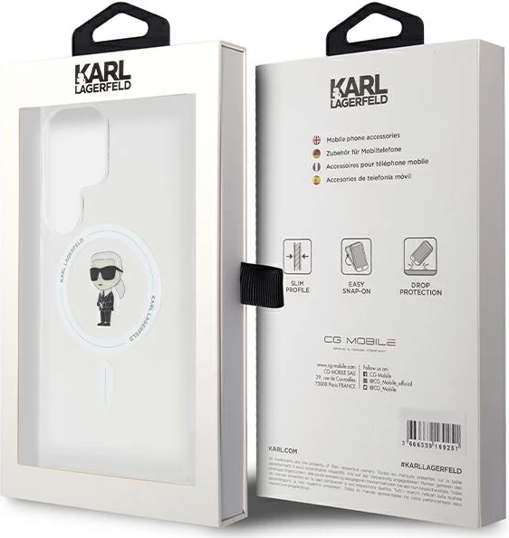 Mbështjellës Karl Lagerfeld IML Ikonik MagSafe për Samsung Galaxy S24 Ultra, transparent