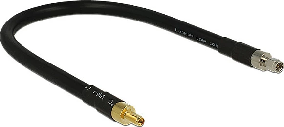 Kabllo koaksiale DeLOCK CFD400/LLC400, SMA mashkull në SMA femër, 0.4m, 50Ω, e zezë