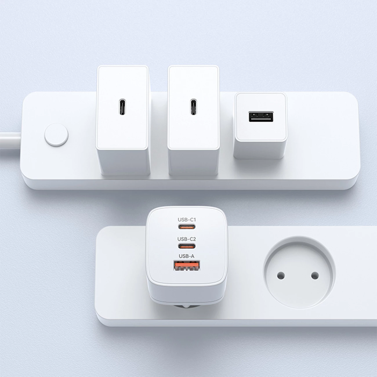 Karikues muri Wozinsky CGWCW, 65W, 2x USB-C, 1x USB-A, GaN, i bardhë