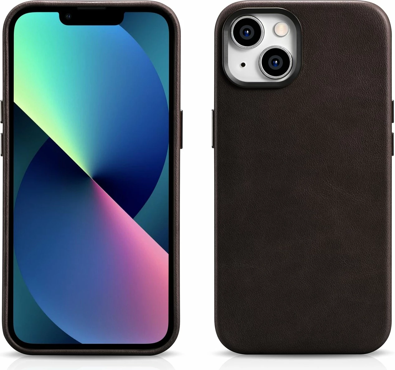 Mbështjellës iCarer Oil Wax Premium për iPhone 14 Plus, lëkurë natyrale, MagSafe, Kafe