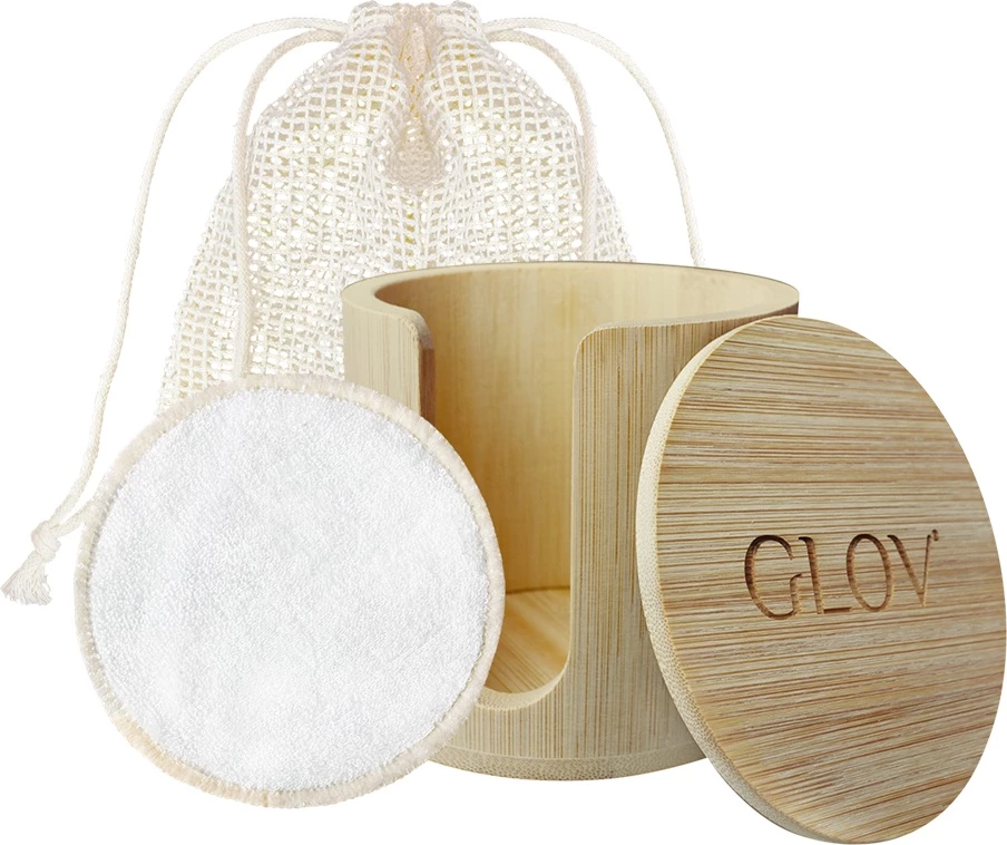 Set për heqje grimi dhe pastrim fytyre Glov Bambooleo për femra, 7 copë + rrjetë larëse + organizator