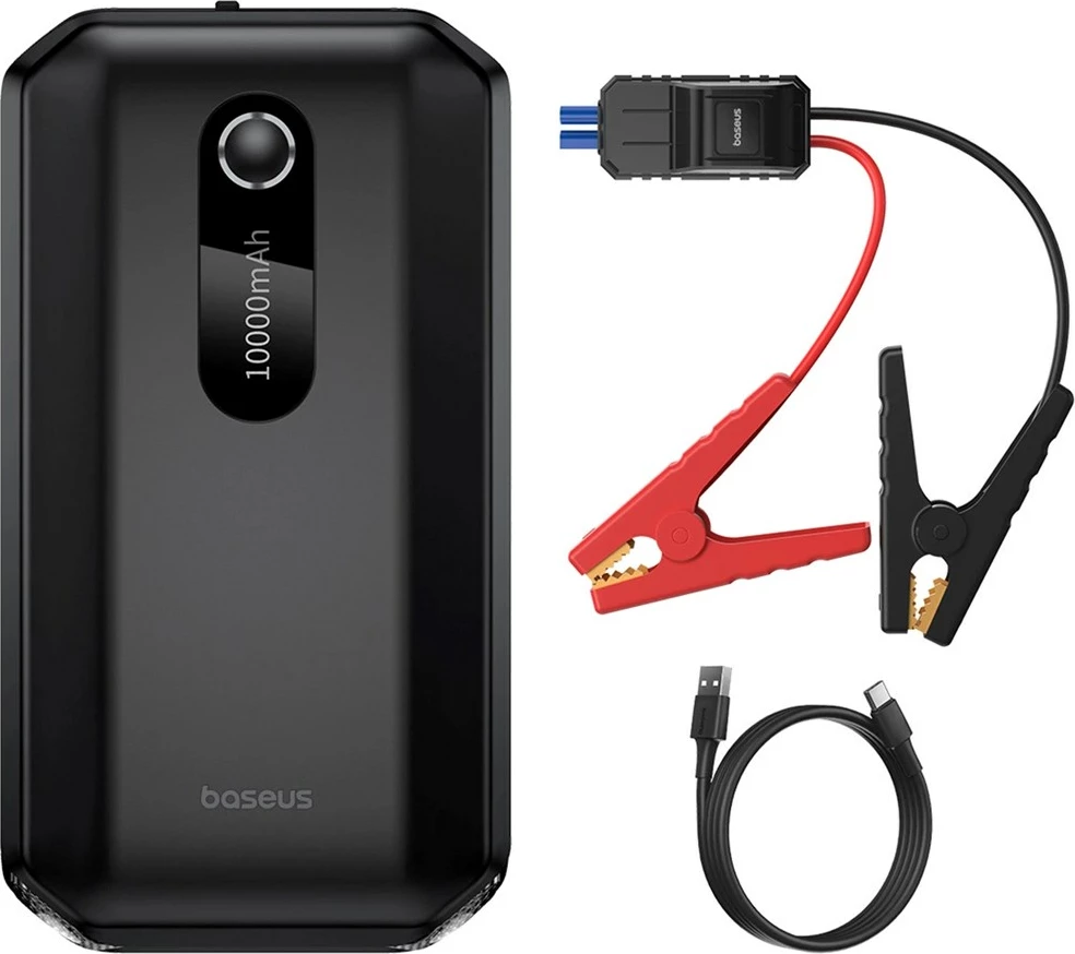Jump starter Baseus BS-CH001, 10000 mAh, 12V, me kapëse krokodili, e zezë