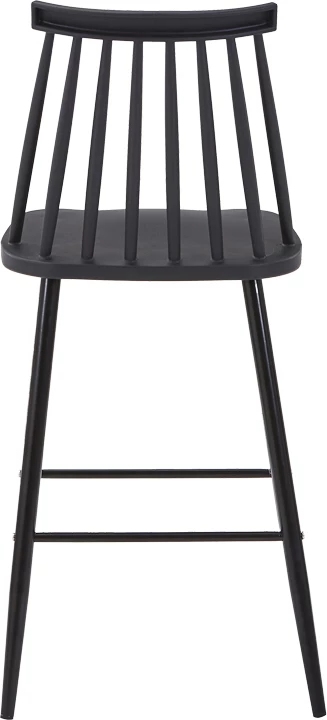 Karrige për bar Aurora I pp, ngjyrë e zezë, këmbë metalike e zezë, 42x47x99cm