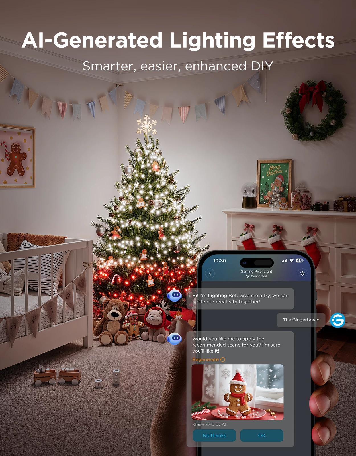 Drita varëse dekorative Govee H6871, 20 m, 250 LED, RGBWIC, Smart (Alexa/Matter/Google Home)