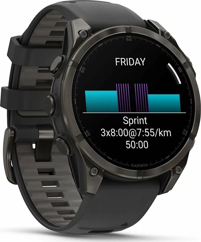 Smartwatch Garmin Fenix 8 AMOLED (010-02904-21) 1.4\" GPS NFC 10 ATM, e zezë