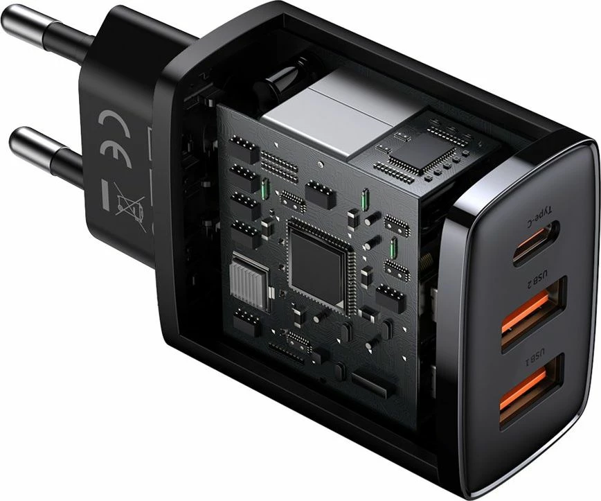 Karikues muri Baseus CCXJ-E01 30W 2x USB-A + 1x USB-C PD/QC, i zi