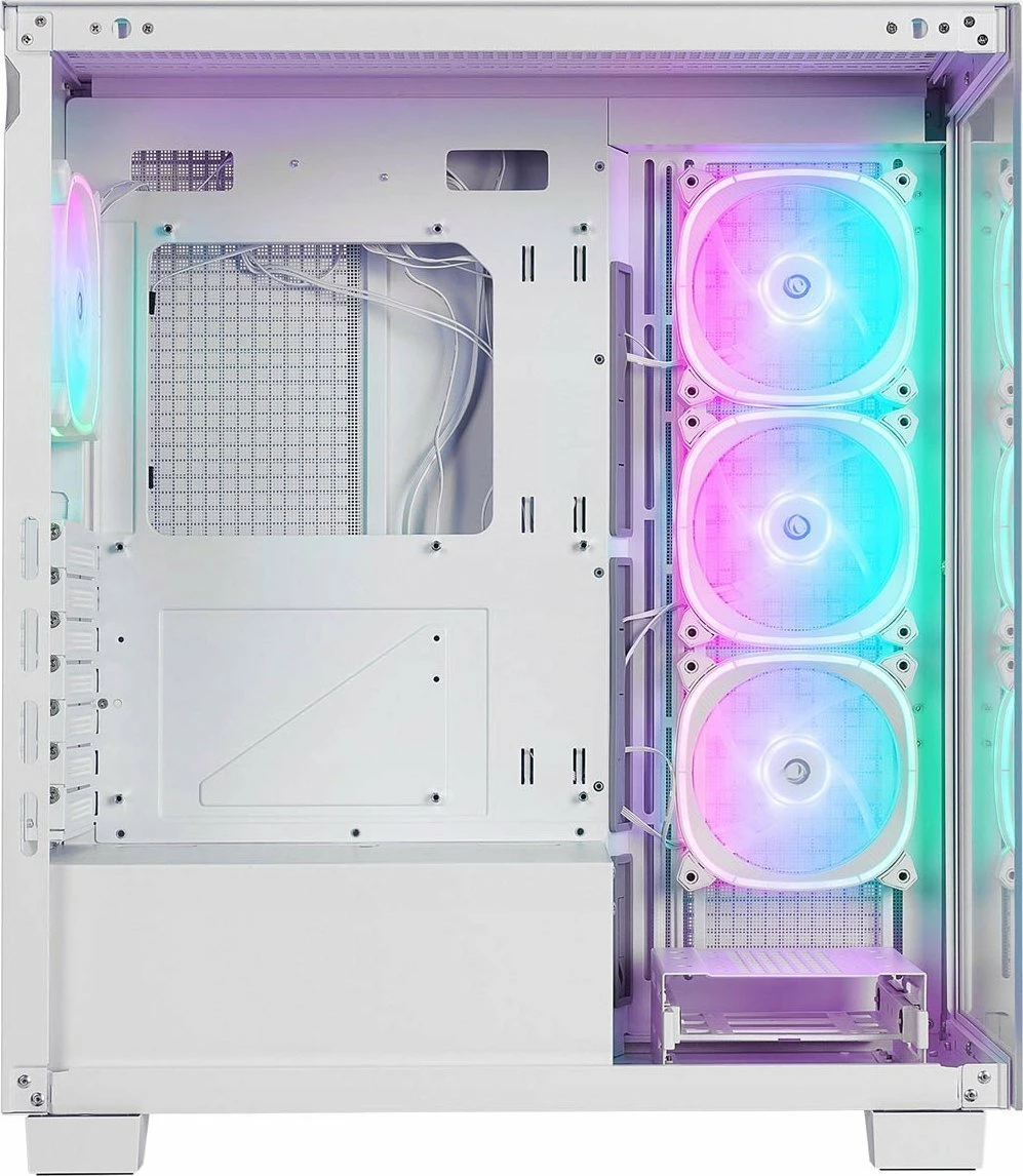 Kasë Rampage Hydra V1 ARGB Midi Tower ATX/mATX/ITX, USB-C, 4 ventilatorë + hub, e bardhë