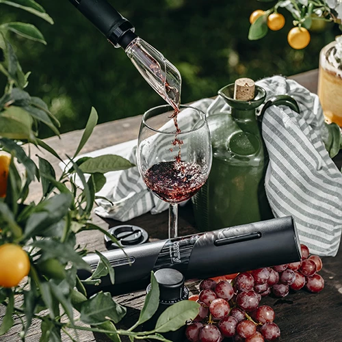 hapëse vere elektrike, Camry CR 4510, me prerëse folie, tapë vakumi me shënues date dhe derdhës, me bateri 4xAA, e zezë, set