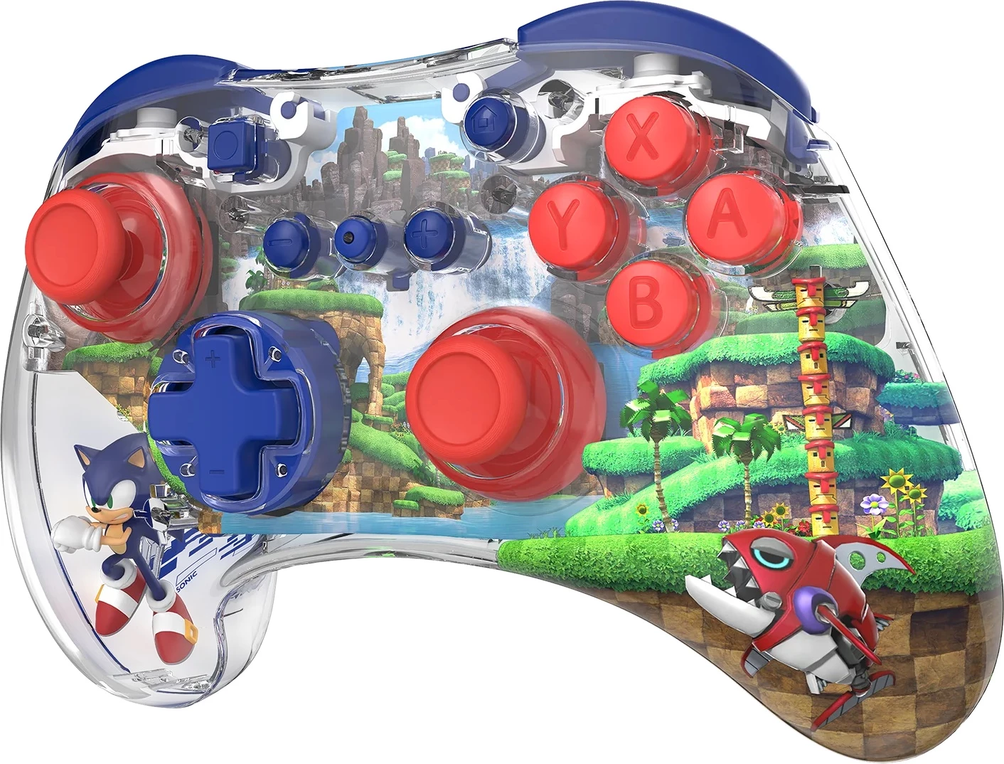 Kontroller pa tela PDP REALMz Sonic Green Hill Zone për Nintendo Switch, transparent
