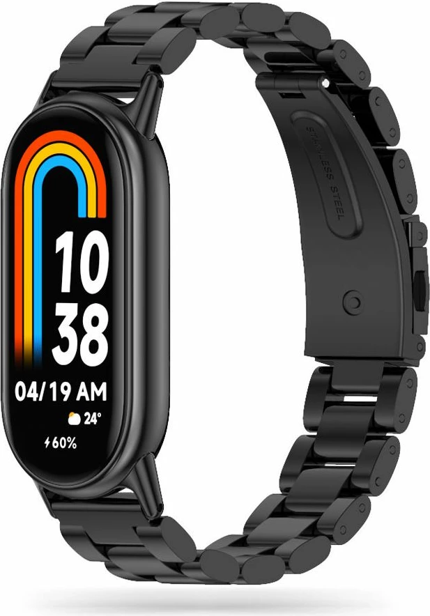 Rrip çeliku Tech-Protect për Xiaomi Smart Band 8 / 8 NFC, i zi