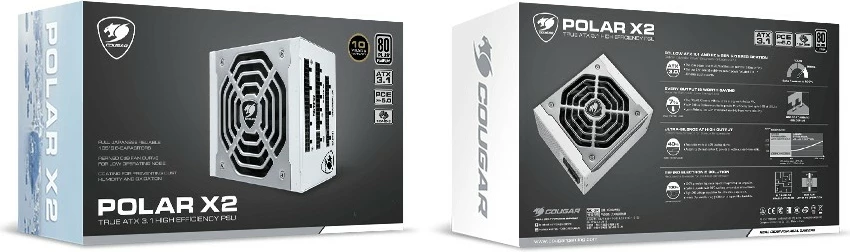 Furnizues energjie Cougar POLAR X2 1050W, ATX3.1, 80 Plus Platinum, modular, bardhë