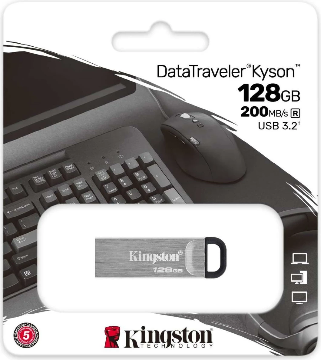 USB Kingston DataTraveler Kyson 128GB, USB 3.2, argjend