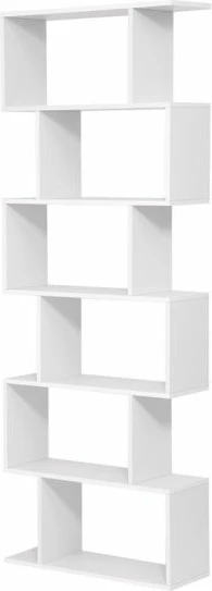 Raft librash VASAGLE LBC61WT, 6 nivele, 70 x 24 x 190.5 cm, bardhë