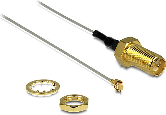 Kabllo koaksiale DeLOCK 88810, MHF II (I-PEX) në RP-SMA, 0.2 m, 50 Ω, gri