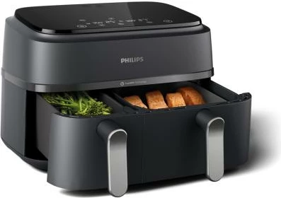 Fritezë me ajër Philips NA352/00 Dual Basket 9L 2750W e zezë bakër