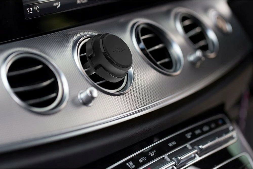 Mbajtës telefoni magnetik Fixed Icon Air Vent, për grilë ajrimi, i zi, set me 2 pllaka metalike