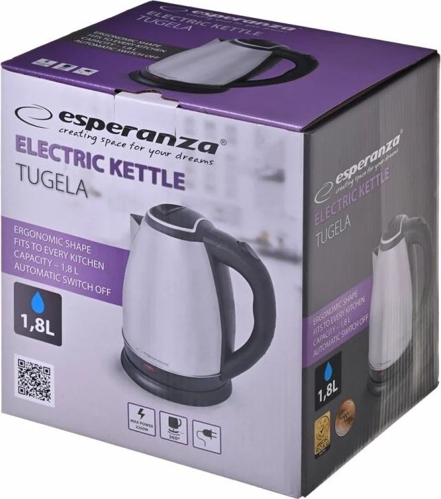 Ibrik elektrik Esperanza Tugela EKK104X, inox, 1.8L