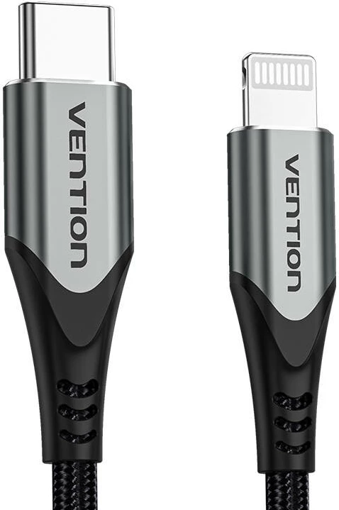 Kabllo USB-C në Lightning Vention TACHH, 2m, Gri