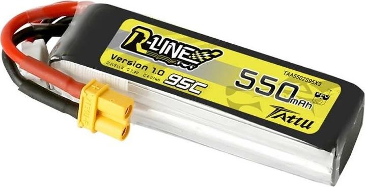 Bateri Tattu R-Line 550mAh 7.4V 95C 2S1P XT30