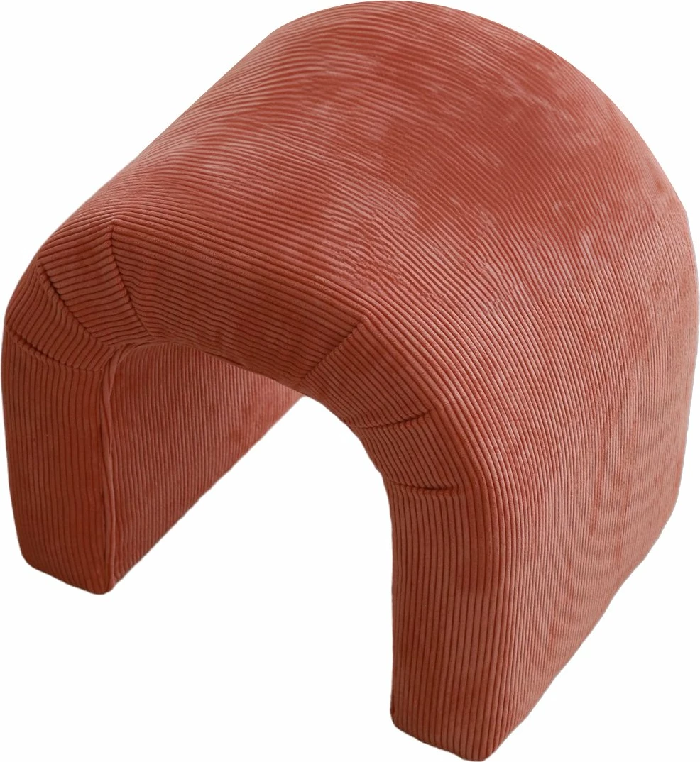 Puf Atelier del Sofa, kadife, ngjyrë korale, 51x45x46cm