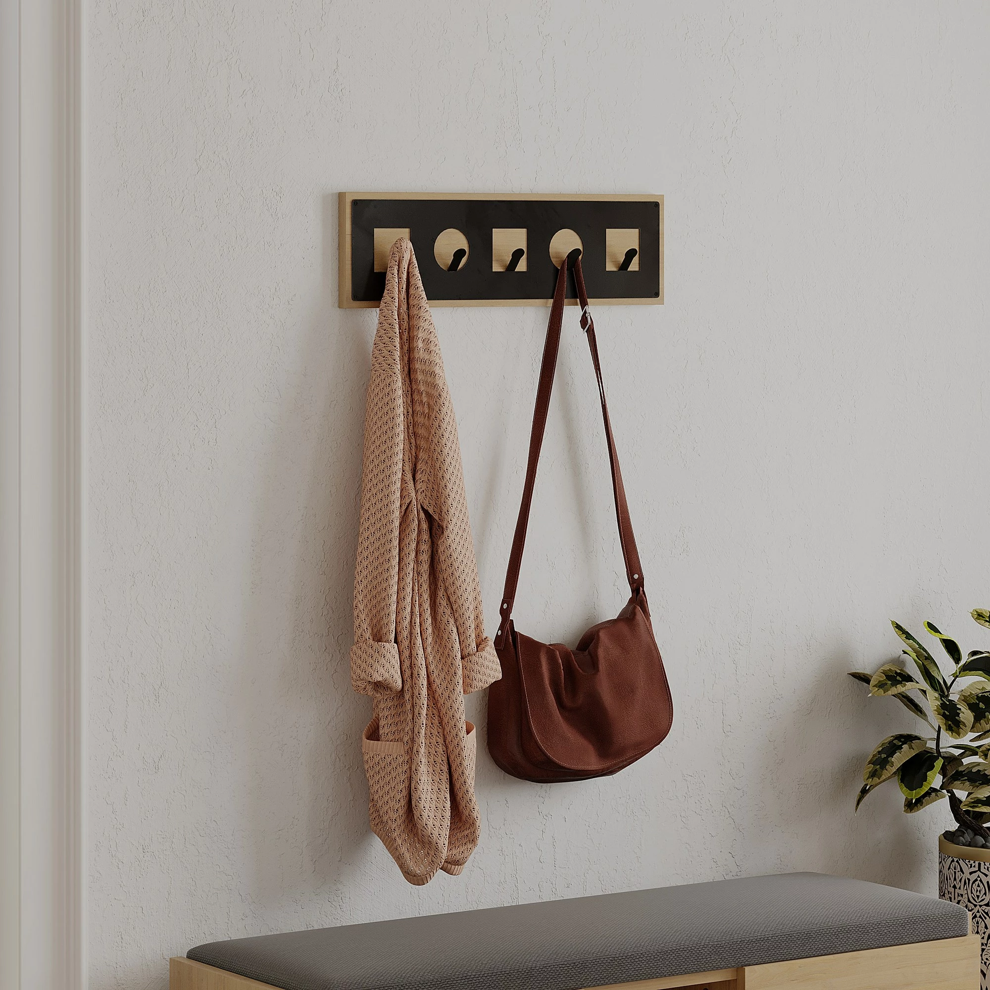 Varëse palltosh Skye Decor, Icon Hanger, ngjyrë lisi, Sapphire