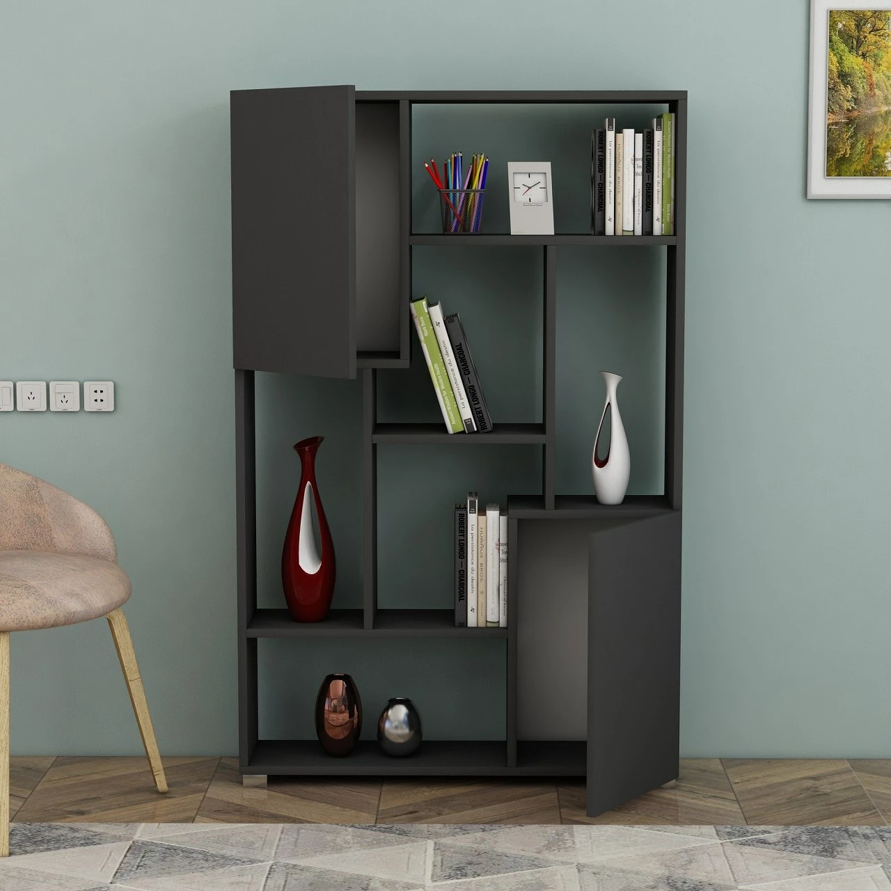 Raft librash Hanah Home, De More, antracit