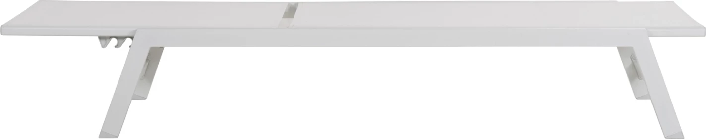 Shezlong alumini me mbështetëse koke RABIA FH5982.01, ngjyrë bardhë, 191,5x60x89,5Hcm