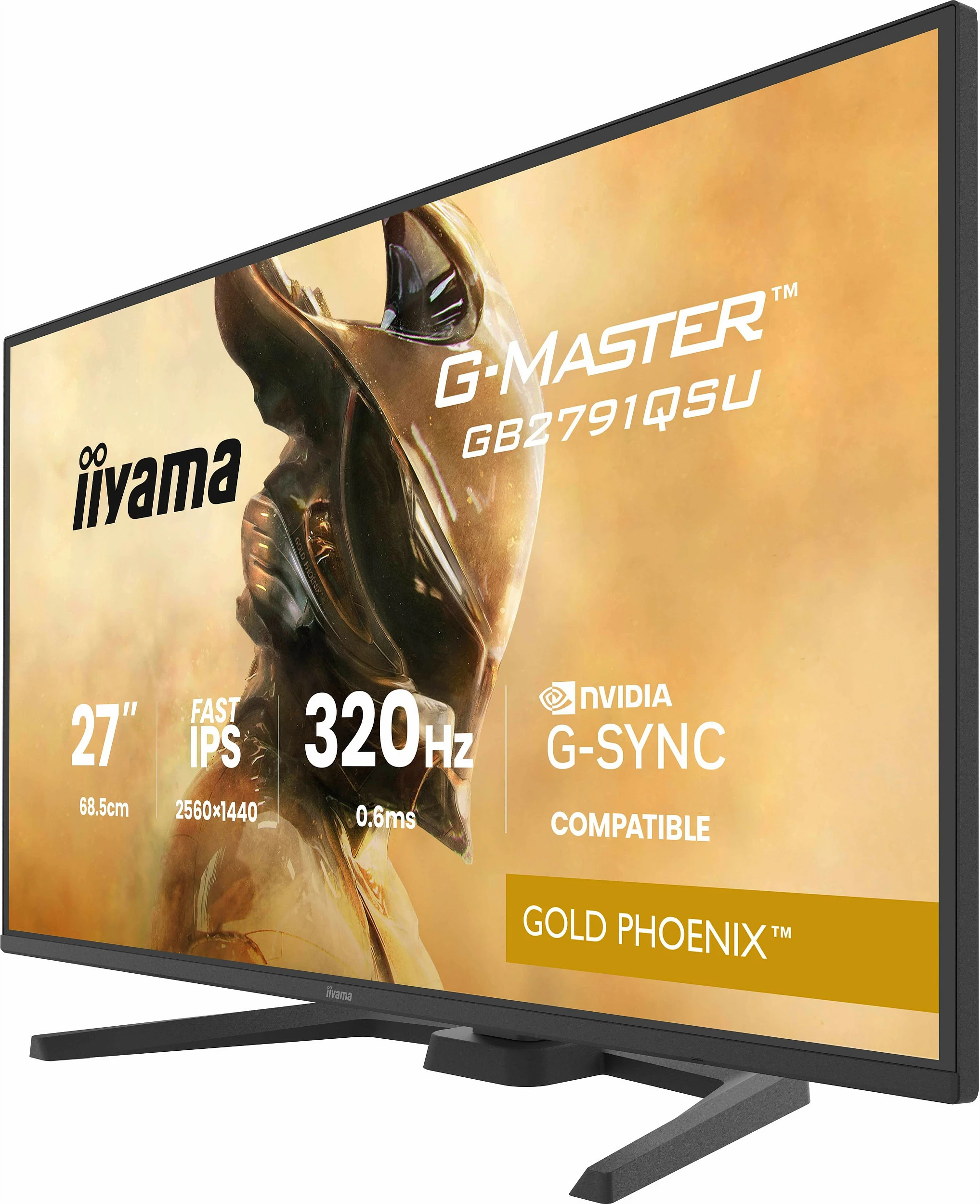 Monitor gaming iiyama G-MASTER Gold Phoenix GB2791QSU-B1, 27", Fast IPS, QHD 2560x1440, 320Hz, i zi mat