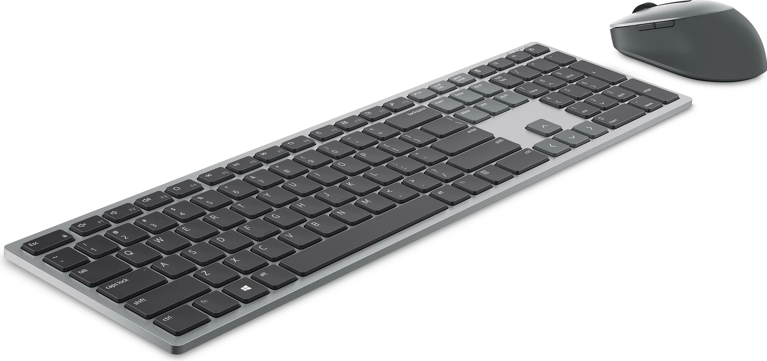 Tastierë dhe Maus wireless Dell Pro Plus KM7321W, QWERTY US International, full-size, RF + Bluetooth, Gri/Titanium