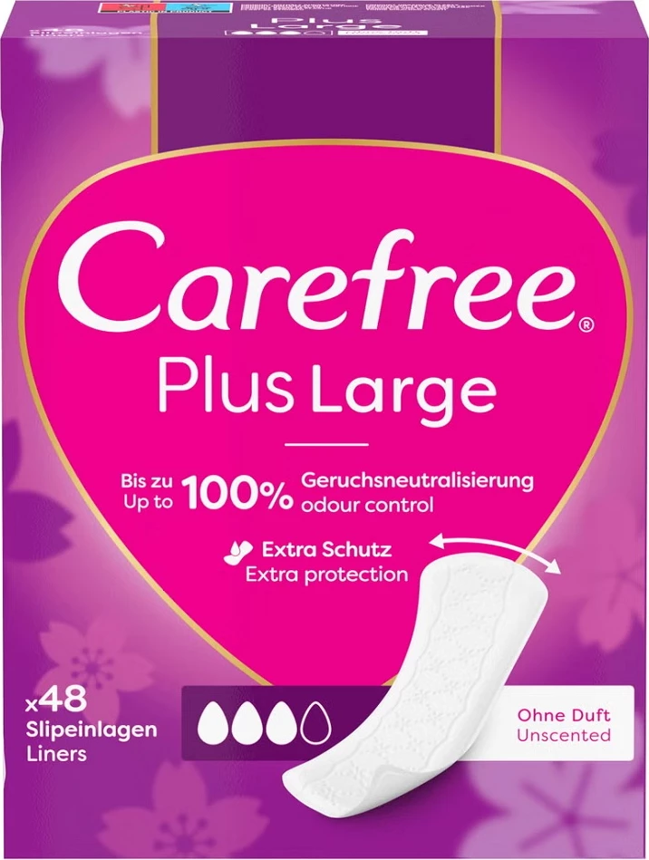 Peceta higjienike për femra Carefree Plus Larger Light Scent 48 copë