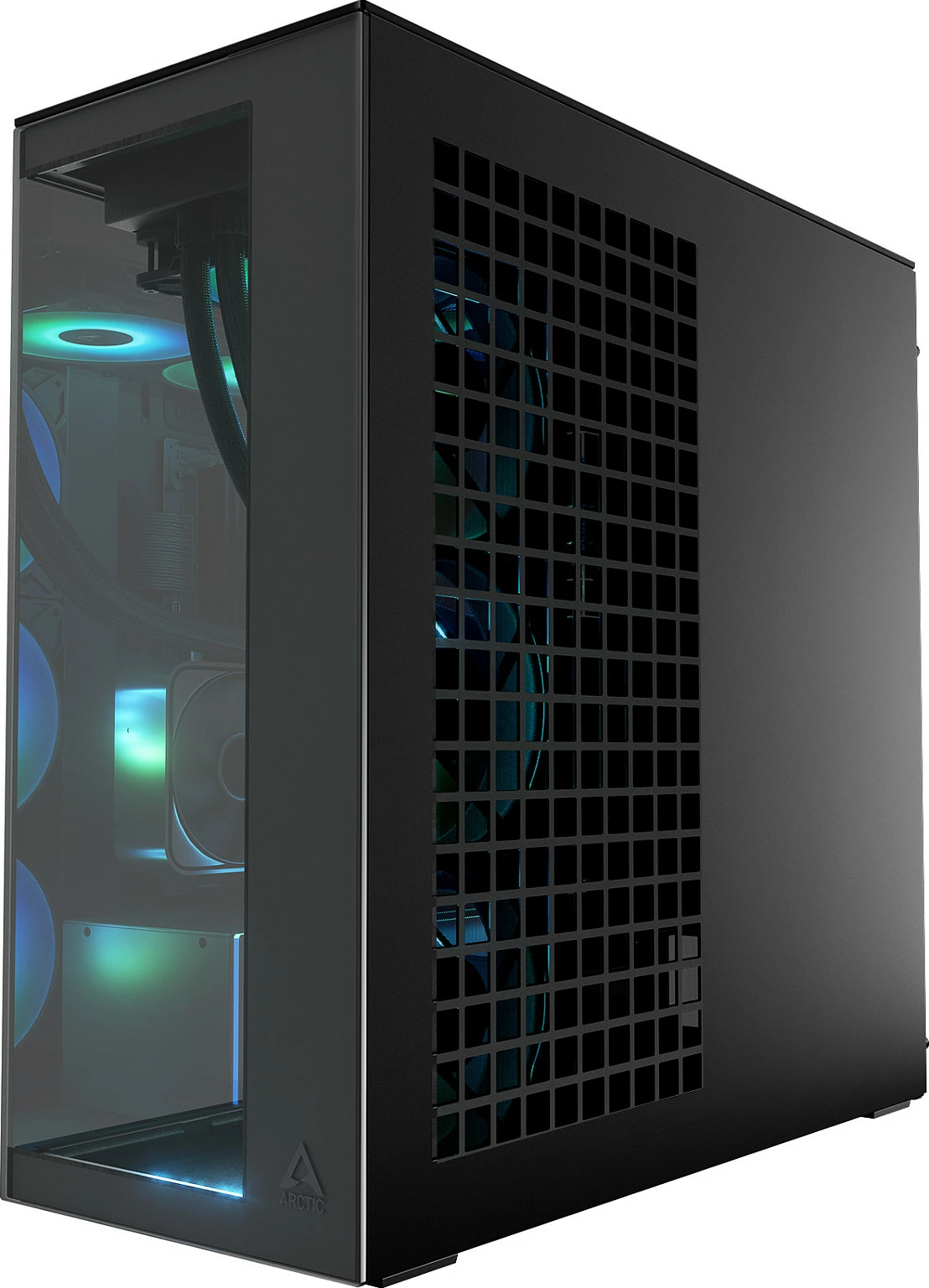 Kasë ARCTIC Xtender, Midi Tower, xham i temperuar, RGB, e zezë