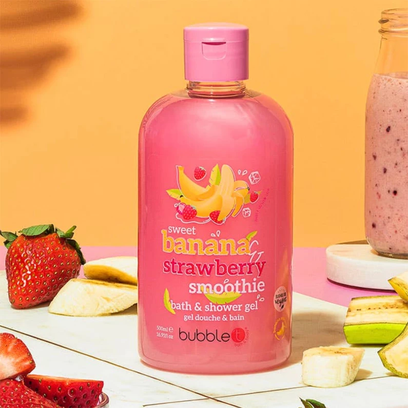 Bubble T Bath &amp; Shower Gel Strawberry &amp; Banana 500ml