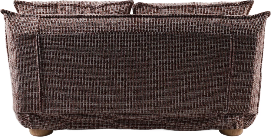 Futon divan për dy persona, palosës, terrakotë-bezhë me dizajn, 141x87x76cm