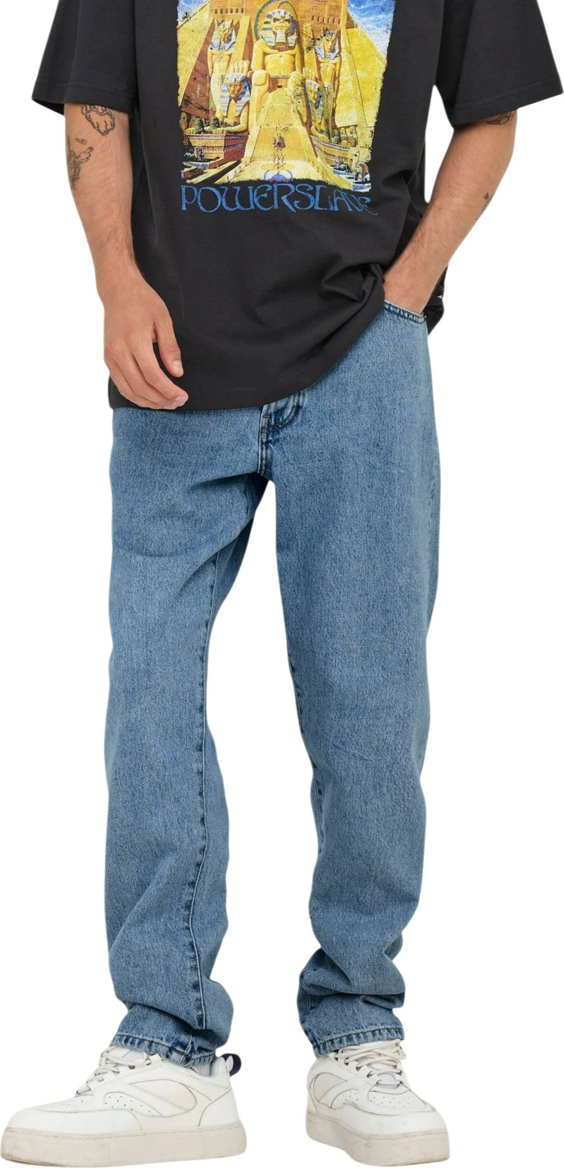 Xhinse për meshkuj Only & Sons Onstye Loose Tape 8836, blu e çelët denim