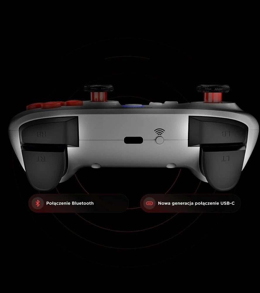 Gamepad Rampage Hydra HYDRA-WHITE, Bluetooth/2.4GHz/USB, RGB, për PC/Switch/telefon, i bardhë