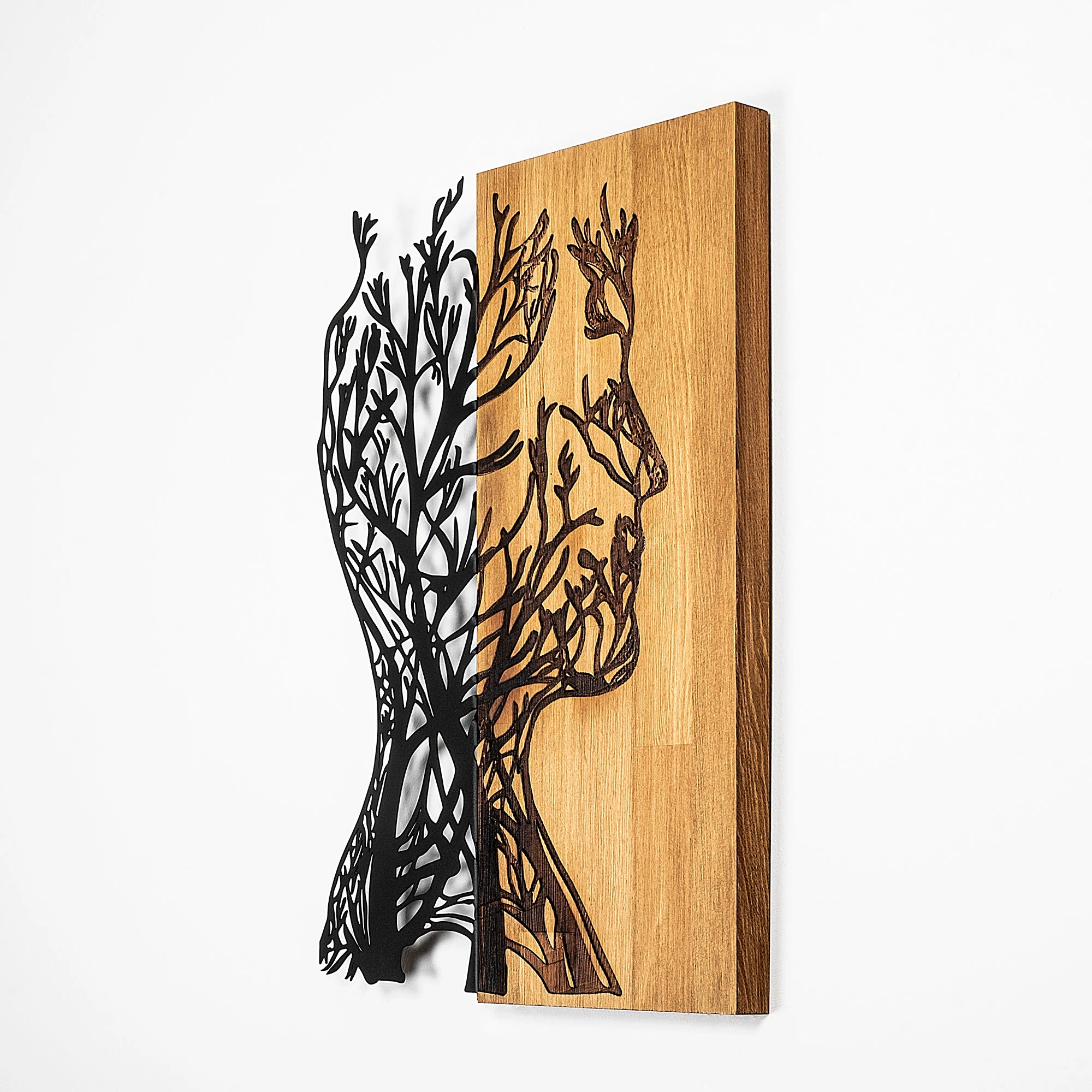 Aksesor dekorativ prej druri për mur, Wallity, njeri-dru, 319