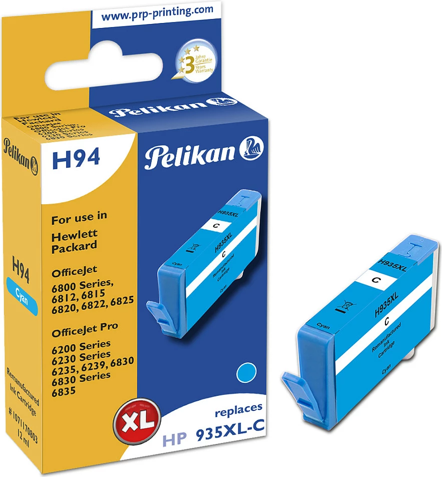 Kartrix boje Pelikan H94 (zëvendësim HP 935XL-C / C2P24AE), XL, Cyan