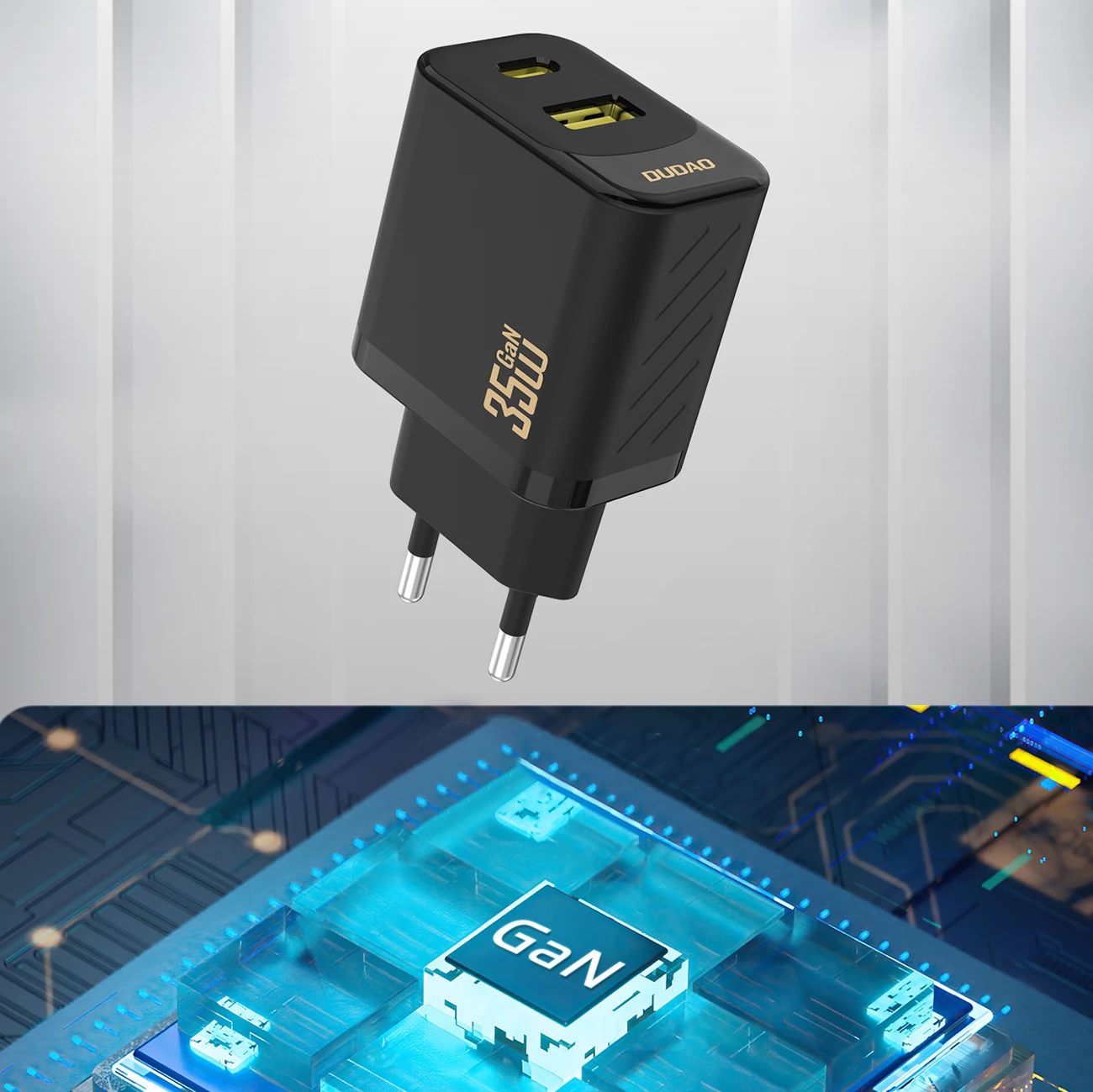 Karikues muri Dudao A27 MaxC, 35W, me kabllo USB-C, i zi