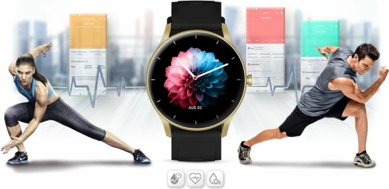 Smartwatch Gravity për femra, gold-black