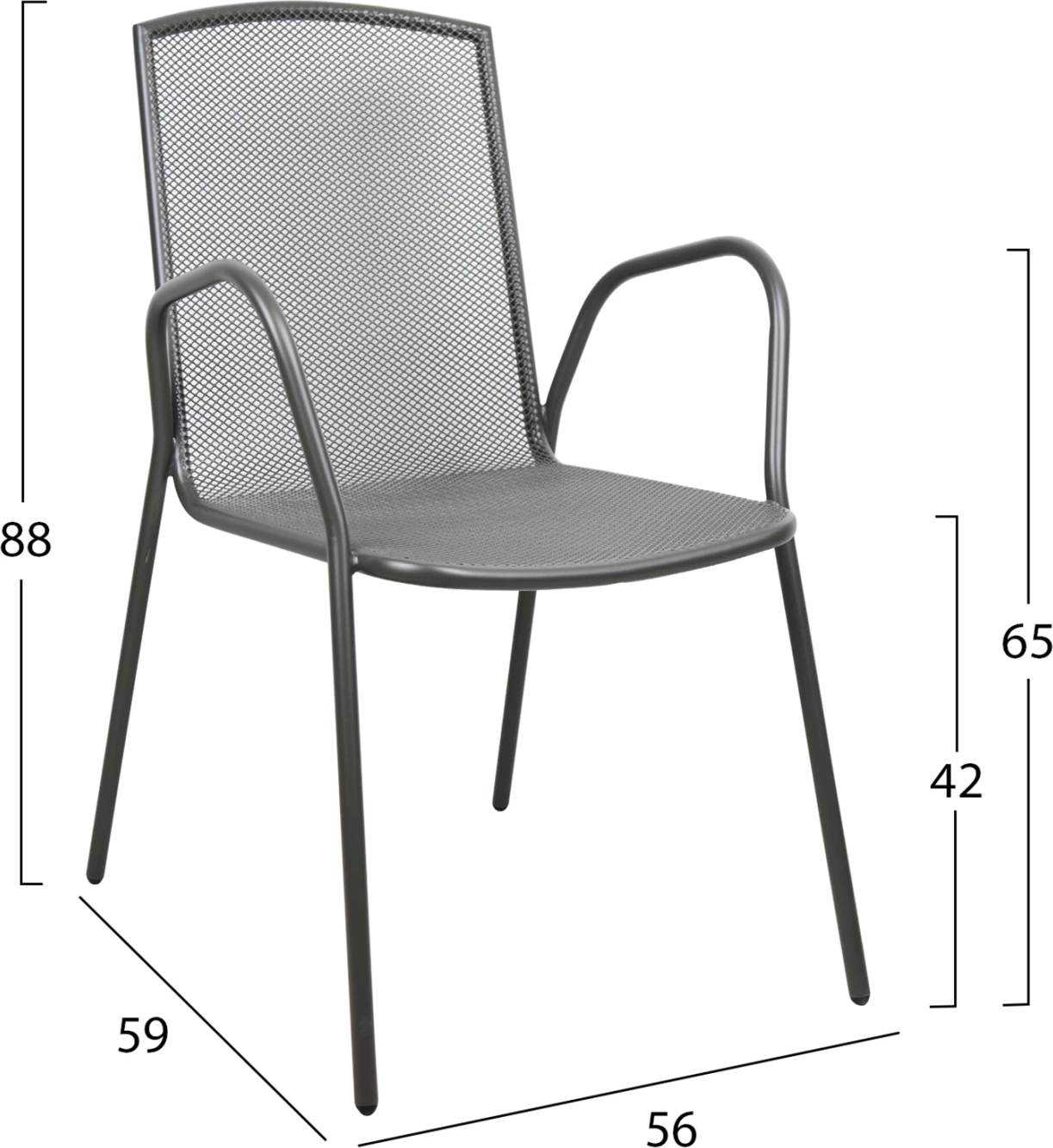 Set kopshti tavolinë & karrige FH5106.01, 5 pjesë, hiri