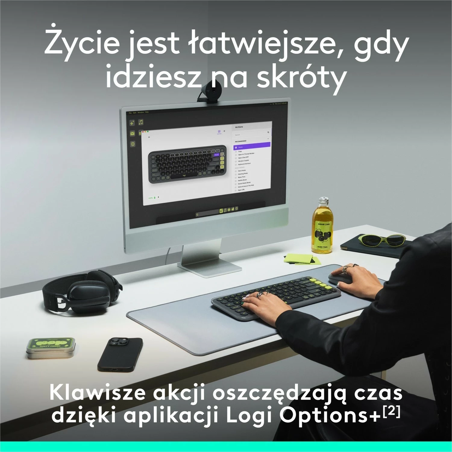 Tastierë Logitech POP ICON Keys, pa kabllo, rozë