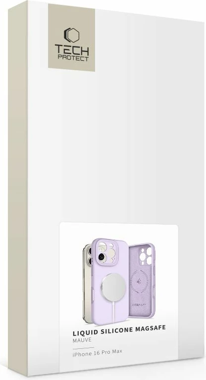 Mbështjellës Tech-Protect Liquid Silicone MagSafe për iPhone 16 Pro Max, Vjollcë