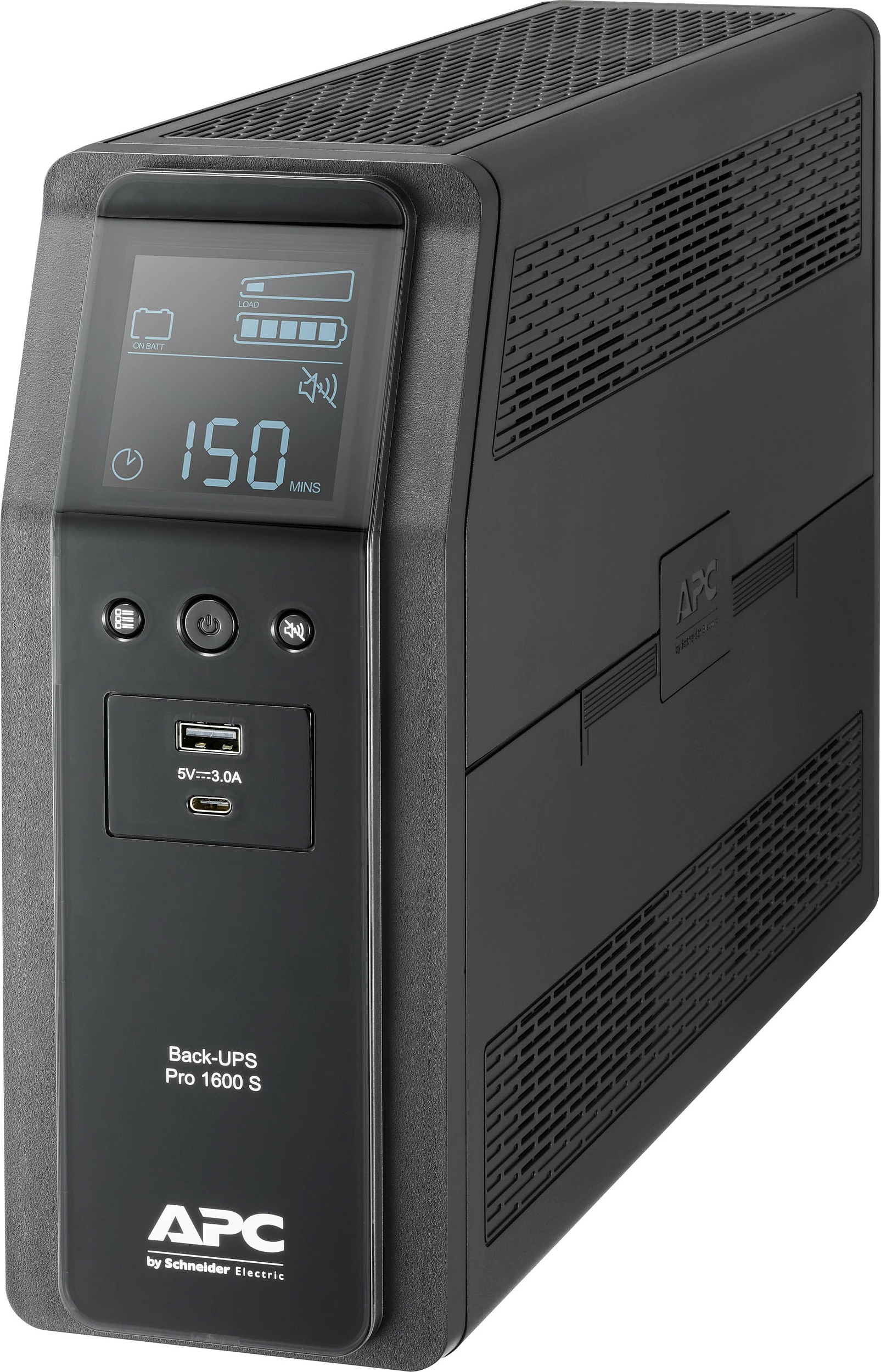 UPS APC Back-UPS Pro 1600S, 1600VA/960W, 8x IEC C13, Sine Wave, AVR, LCD, USB-A + USB-C, Mini Tower, e zezë