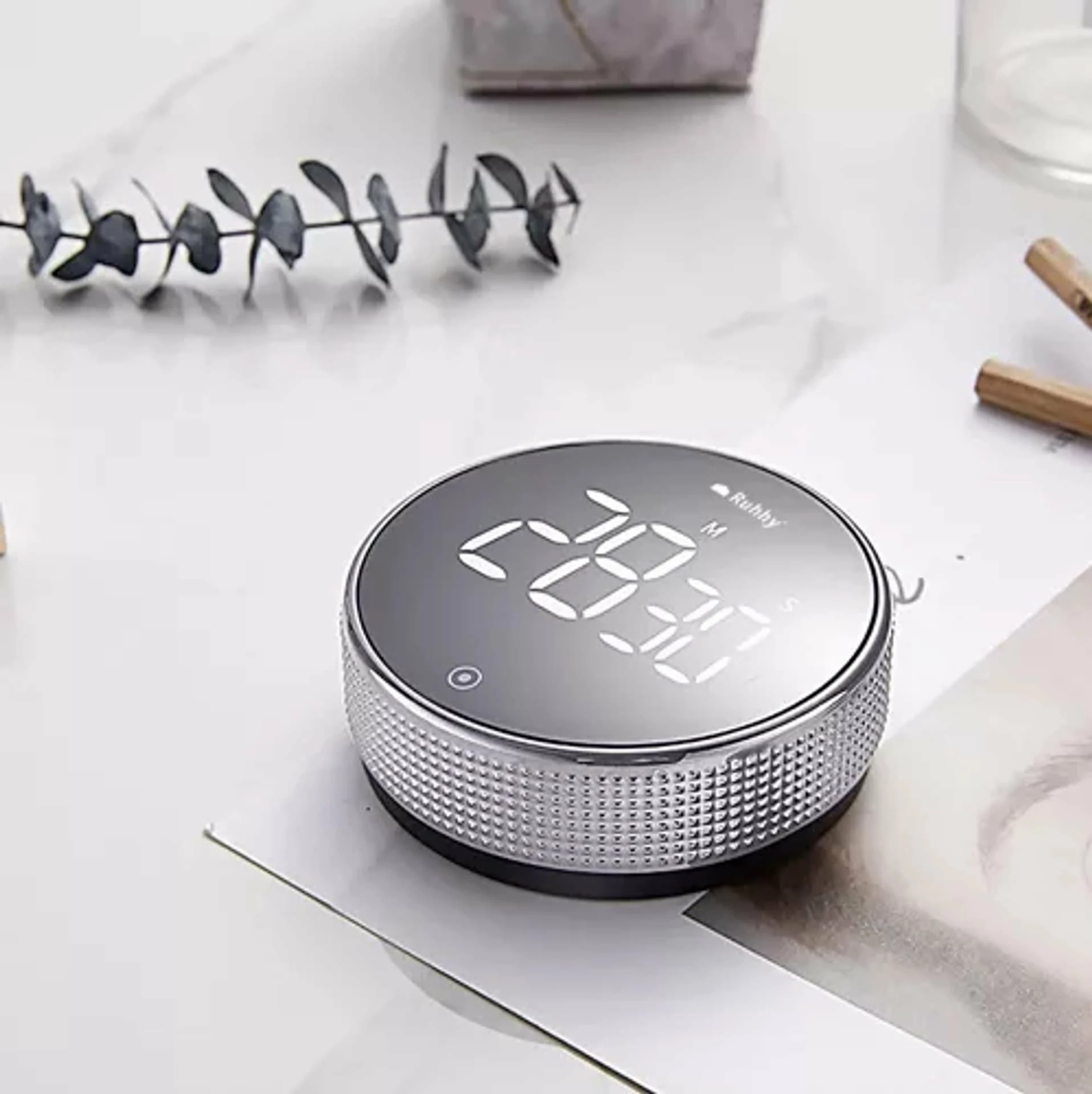 Timer digjital Tadar 5900779944022, magnetik, LCD, 0–99 min 55 sek, 3xAAA, e argjendtë