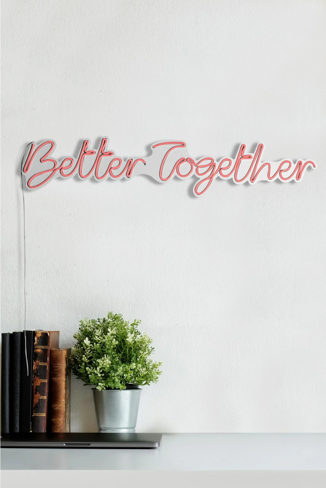 Dekor dritash LED plastike, Better Together, rozë