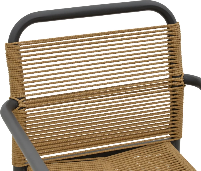 Tavolinë me karrige për terasë Clutch -Kliton A, 5 copë, alumin antracit dhe ratan PE, ngjyrë natyrale, 150x80x74cm