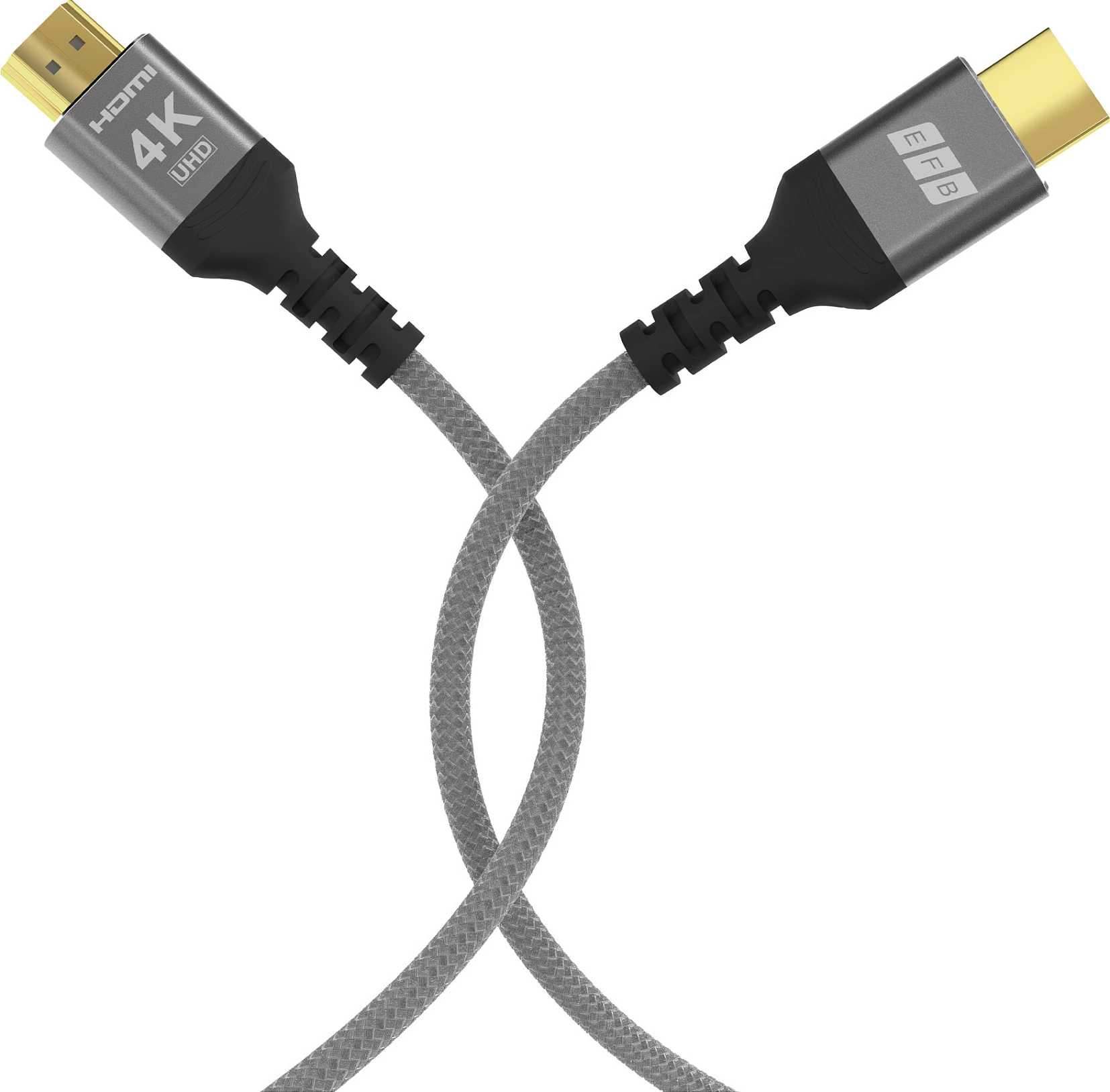 Kabllo HDMI EFB Elektronik High-Speed HDMI 2.0 me Ethernet, 2 m, 4K@60Hz, gri