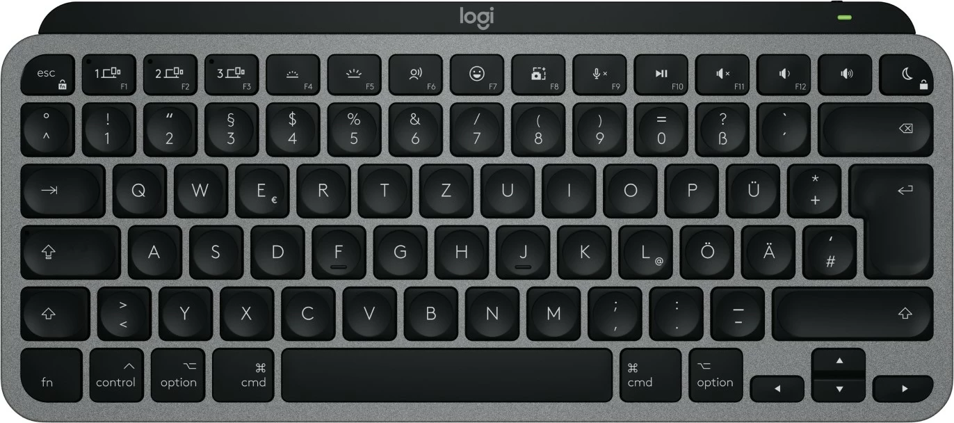 Tastierë Logitech MX Keys Mini për Mac, Wireless, Bluetooth, Scissor key switch, QWERTZ, LED, E zezë, Gri