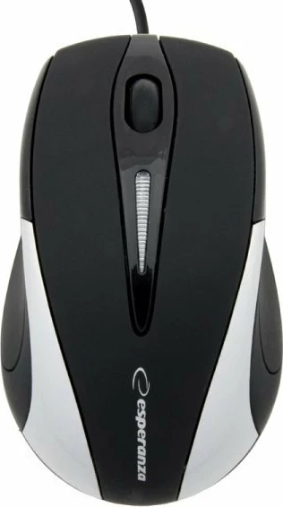 Maus optik SIRIUS EM102S, USB, me kabllo, zi/argjendtë